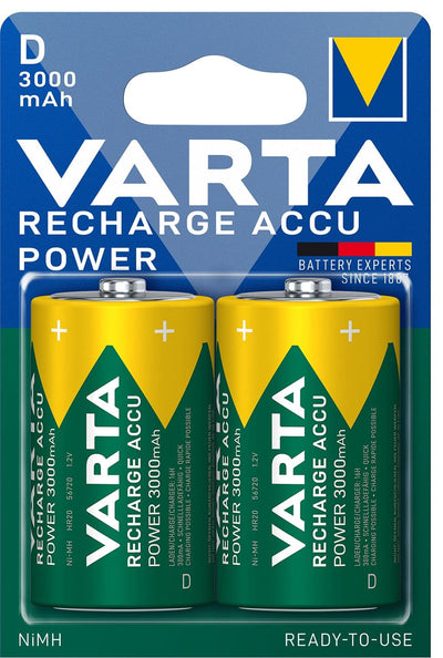 Se Varta Power D 3000Mah-batteri (2 stk) ❤ Stort online udvalg i Varta ❤ Hurtig levering: 1 - 2 Hverdage samt billig fragt ❤ Varenummer: ELG-VARTAACCUDB2 og barcode / Ean: 4008496550777 på lager - Udsalg på Batterier - Over 785 kendte brands på udsalg