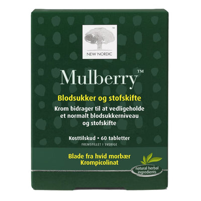 Stort online udvalg i New Nordic Mulberry 60 tabl. ❤ New Nordic ❤ Hurtig levering: 1 - 2 Hverdage og gratis fragt v/køb over 295 kr. GLS til pakkeshop ❤ Varenummer: HG-45760 og barcode / Ean: 5021807457601 på lager - Kæmpe udvalg i Kosttilskud - Over 454 design brands på udsalg